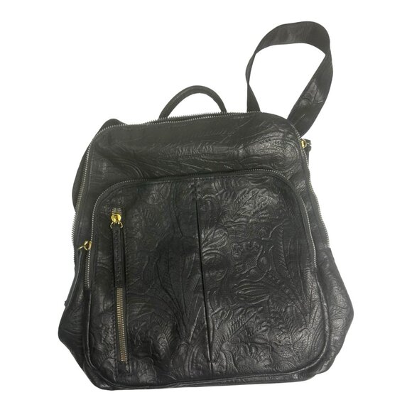 American Leather Co. Cleveland Tooled Leather Bag Backpack - Picture 1 of 15